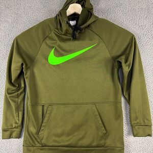Nike Hoodie Mens Medium Green Therma Training‎ Gym Running Athletic Casual Hike